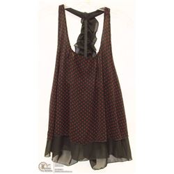 SIZE MEDIUM SCOOP NECK HALTER BLOUSE, WITH RUFFLED