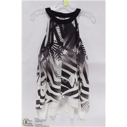 SIZE XS HALTER BLOUSE, BROWN & CREAM COLOR PATTERN