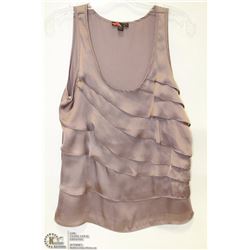 SIZE SMALL DEEP SCOOP NECK RUFFLED BLOUSE WITH