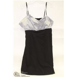 SIZE 3XL BLACK/SILVER PARTY DRESS, SPAGETTI STRAP