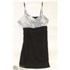 Image 1 : SIZE 3XL BLACK/SILVER PARTY DRESS, SPAGETTI STRAP