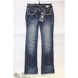 CIELO JEANS SIZE 1 HEAVY FADING ON THIGH FLARE