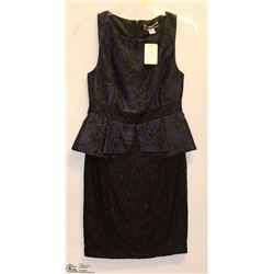 SIZE SMALL BLACK/PURPLE SLEEVELESS PENCIL DRESS