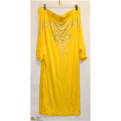 SIZE MEDIUM YELLOW OFF THE SHOULDER MID LENGTH