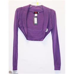 SIZE SMALL PURPLE KNIT LONG SLEEVE SHRUG