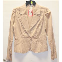 SIZE MEDIUM BEIGE BLAZER WITH FAUX FRONT POCKET