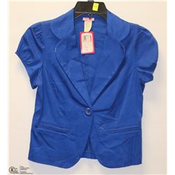 SIZE SMALL BLUE CAP SLEEVE JACKET
