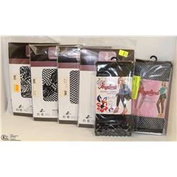 BUNDLE OF 6 ASSORTED DESIGNED NETTED STOCKINGS