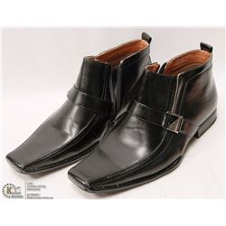 MENS BLACK LEATHER DELLI ALDO BRAND DRESS BOOTS