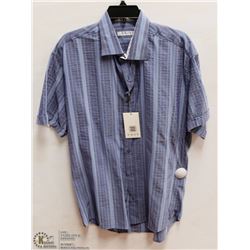 MENS SIZE XLARGE BLUE SHORT SLEEVE BUTTON