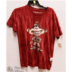 MENS SIZE MEDIUM MANIAAAH MAROON BASEBALL MONKEY