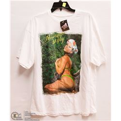 MENS SIZE XLARGE TITS HAWAIIAN WHITE T-SHIRT