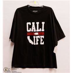 MENS SIZE 2 XLARGE CALI LIFE BLACK LOOSE T-SHIRT