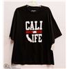 Image 1 : MENS SIZE 2 XLARGE CALI LIFE BLACK LOOSE T-SHIRT