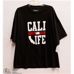 MENS SIZE LARGE CALI LIFE BLACK LOOSE T-SHIRT