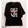 Image 1 : MENS SIZE LARGE CALI LIFE BLACK LOOSE T-SHIRT