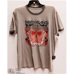 MENS SIZE XLARGE ROCKBAND GREY T-SHIRT