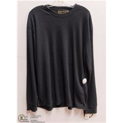 MENS SIZE LARGE NAVY BLUE HENLEY WAFFLE TEXTURE