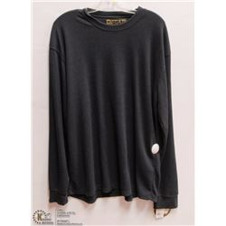 MENS SIZE MEDIUM NAVY BLUE HENLEY WAFFLE TEXTURE