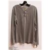 Image 1 : MENS SIZE LARGE GREY HENLEY WAFFLE TEXTURE