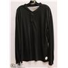 Image 1 : MENS SIZE 2 XLARGE BLACK HENLEY WAFFLE TEXTURE