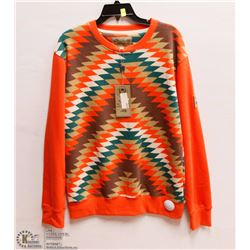 MENS SIZE XLARGE ORANGE GEOMETRIC PATTERN