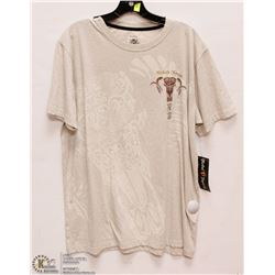 MENS SIZE 2 XLARGE REBELS REIGN TAN T-SHIRT