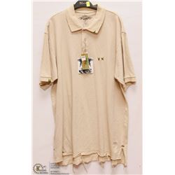 MENS SIZE 2 XLARGE TAN POLO STYLE SHIRT