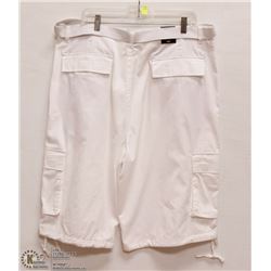 MENS SIZE 40 KLAY BRAND WHITE CARGO SHORTS
