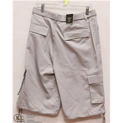 MENS SIZE 32 GREY LONG CARGO SHORTS