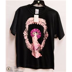 MENS SIZE MEDIUM GEISHA EATEN BY SHARK BLACK