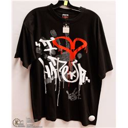 MENS SIZE XSMALL HOSSTEE "I HEART HATERS" BLACK