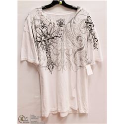 MENS SIZE 2 XLARGE REBEL SAINTS V NECK GRAPHIC