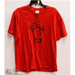 MENS SIZE XLARGE OK SIGN RED T-SHIRT