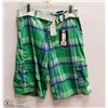 Image 1 : MENS SIZE 30 PAIR OF GREEN/BLUE PLAID SHORTS