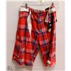 Image 1 : MENS SIZE 32 PAIR OF RED PLAID SHORTS