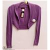 Image 1 : SIZE MEDIUM PURPLE KNIT LONG SLEEVE SHRUG