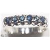 Image 1 : #6-STERLING SILVER 6 SAPPHIRE RING SIZE:7