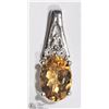 Image 1 : #7-STERLING SILVER CITRINE AND 3 DIAMOND