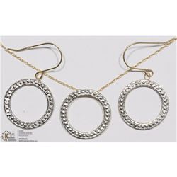 #8-10K YELLOW AND WHITE GOLD CIRCLE EARRING