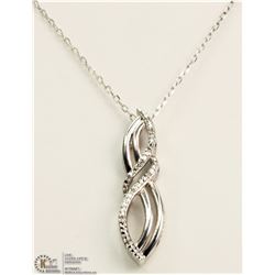 #12-STERLING SILVER DIAMOND TWIST NECKLACE