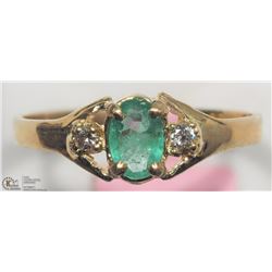 #13-14K YELLOW GOLD EMERALD (0.52CT) AND
