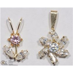 #24-4 10K YELLOW GOLD FLORAL DESIGN PENDANTS