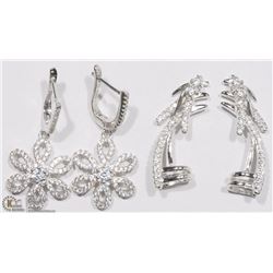 #26-2 STERLING SILVER CUBIC ZIRCONIA EARRINGS