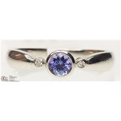 #30-10K WHITE GOLD TANZANITE (0.30CT) AND