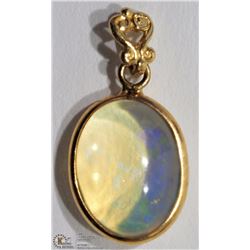 #35-14K YELLOW GOLD OPAL (1.6CT) HEART BAIL