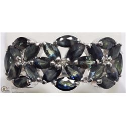 #41-STERLING SILVER SAPPHIRE (5.0CT) FLORAL