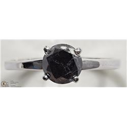 #47-10K WHITE GOLD BLACK DIAMOND (1.20CT)