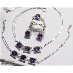 #49-STERLING SILVER AMETHYST NECKLACE,