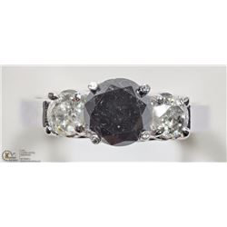 #50-14K WHITE GOLD BLACK (1.25CT) AND WHITE
